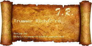 Trummer Richárd névjegykártya